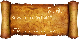 Kovacsics Anikó névjegykártya